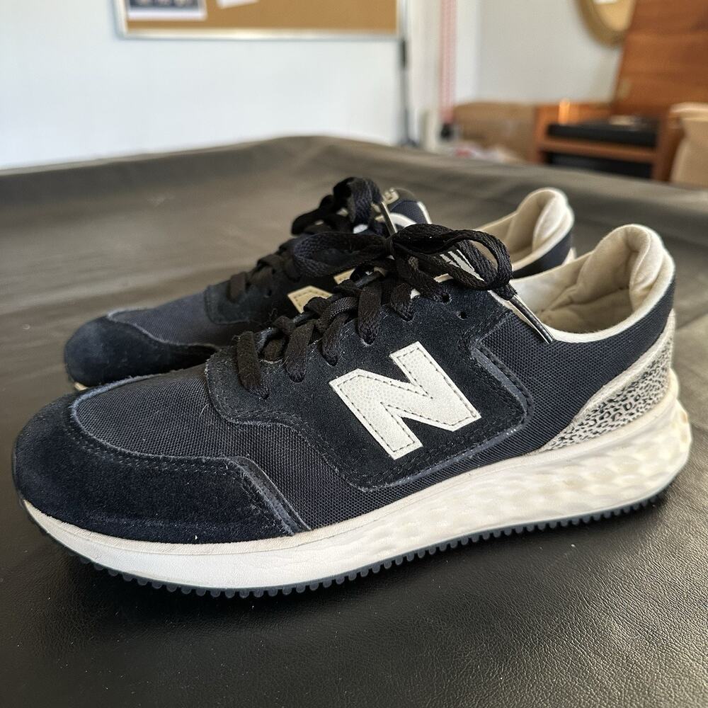 New Balance X-70 Shoes Women's 8 Black White Lace Up Low Top Running 750